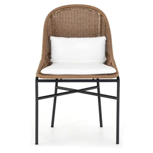 Finley Outdoor Dining Chair - White/Natural