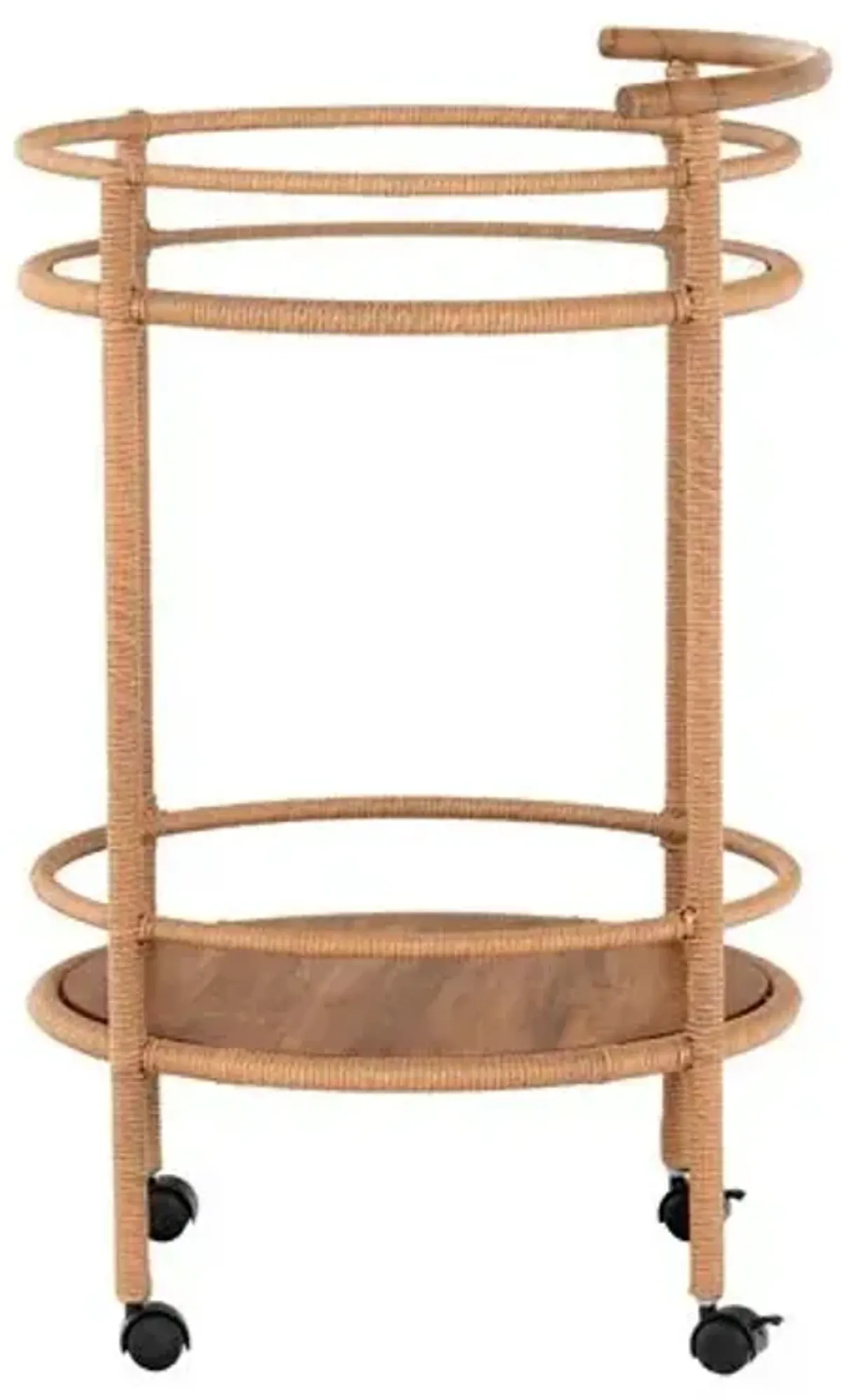 Emerysn Teak Outdoor Bar Cart - Natural - Beige