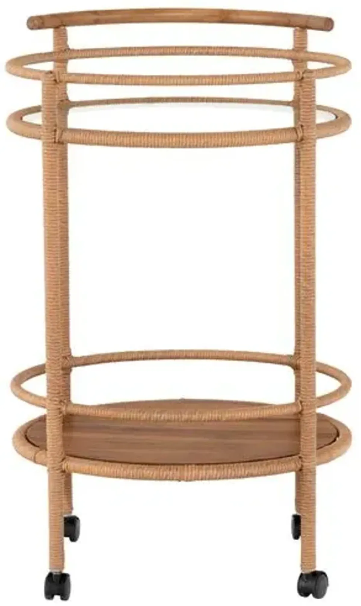 Emerysn Teak Outdoor Bar Cart - Natural - Beige