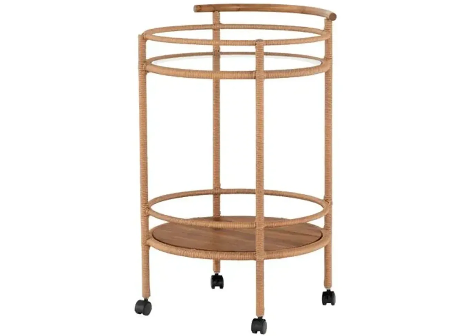 Emerysn Teak Outdoor Bar Cart - Natural - Beige