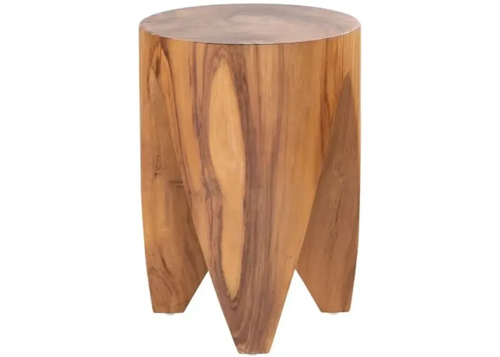 Eden Teak Outdoor End Table - Natural - Brown