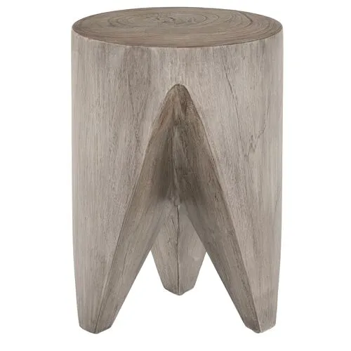 Eden Teak Outdoor End Table - Gray