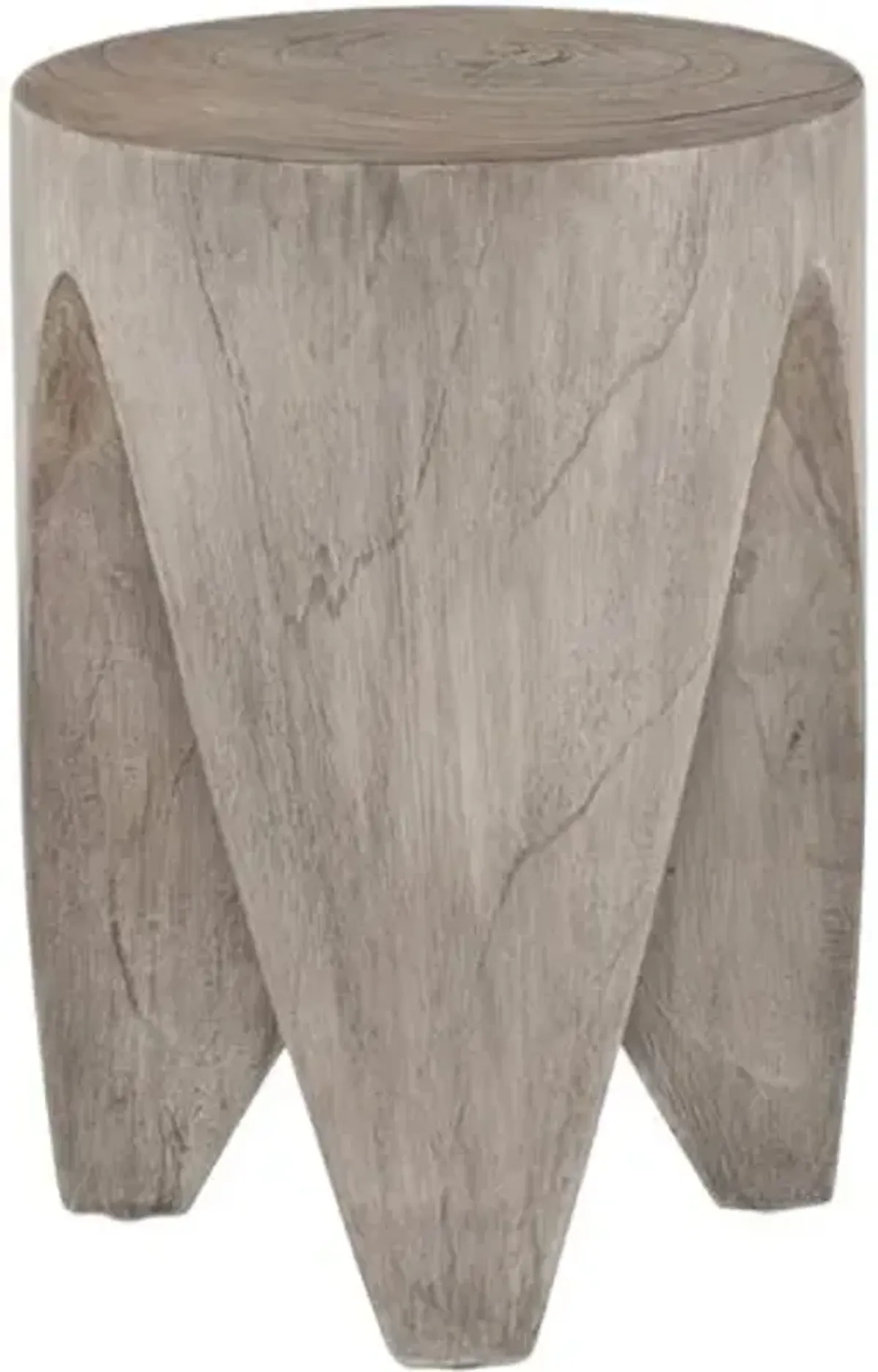Eden Teak Outdoor End Table - Gray