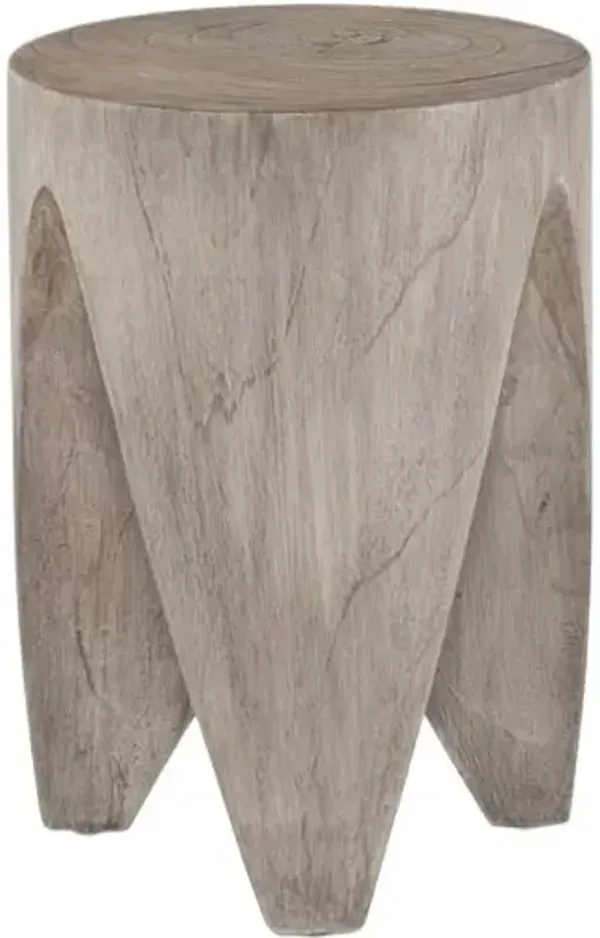 Eden Teak Outdoor End Table - Gray