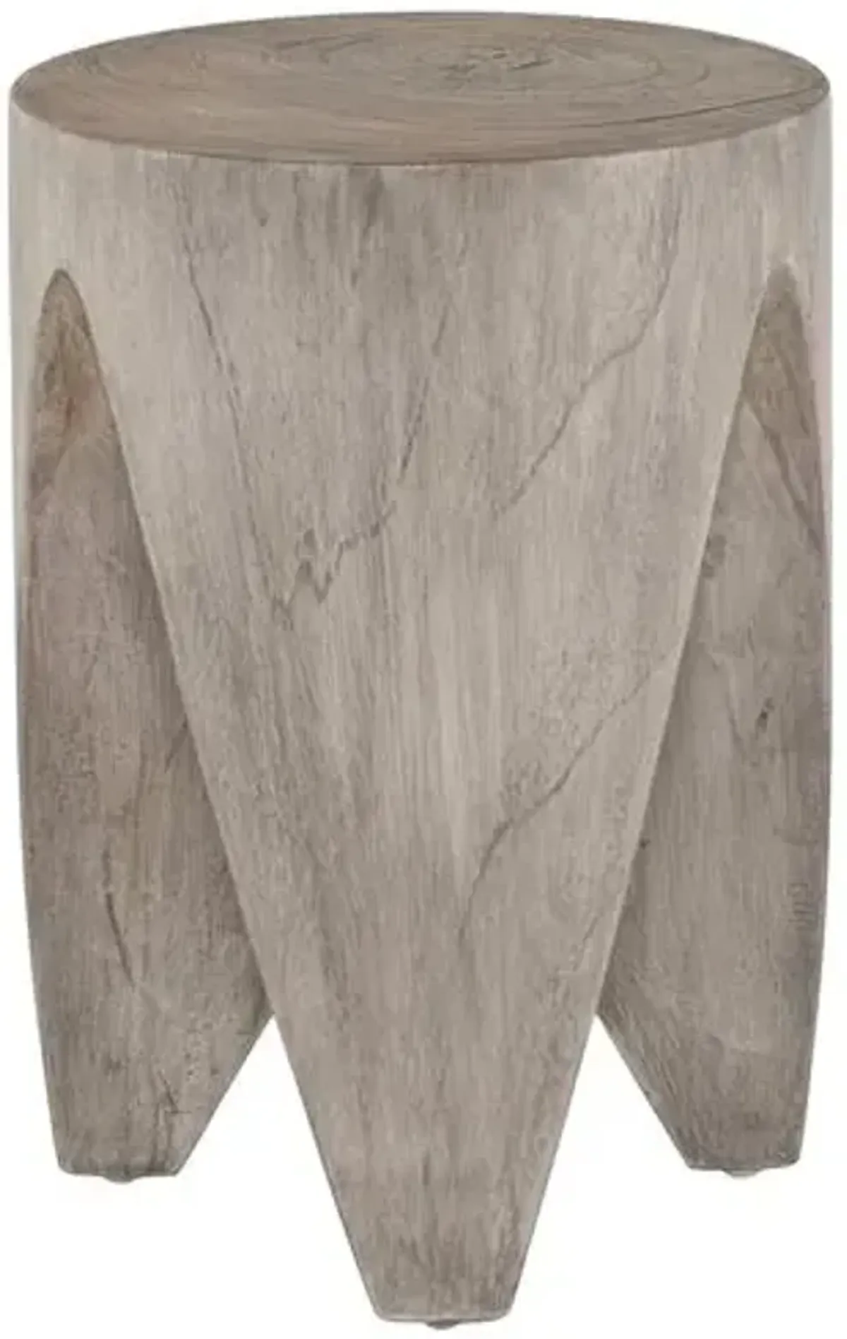 Eden Teak Outdoor End Table - Gray