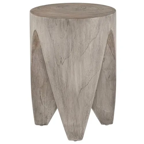 Eden Teak Outdoor End Table - Gray