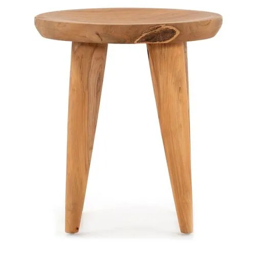 Amara Outdoor End Table - Natural - Brown