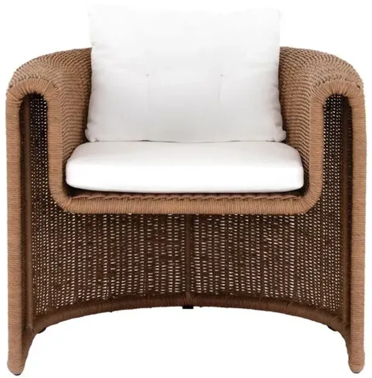 Elliana Woven Outdoor Chair - Natural - White