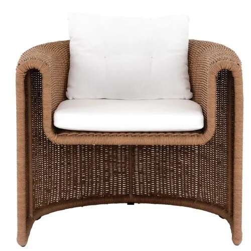 Elliana Woven Outdoor Chair - Natural - White