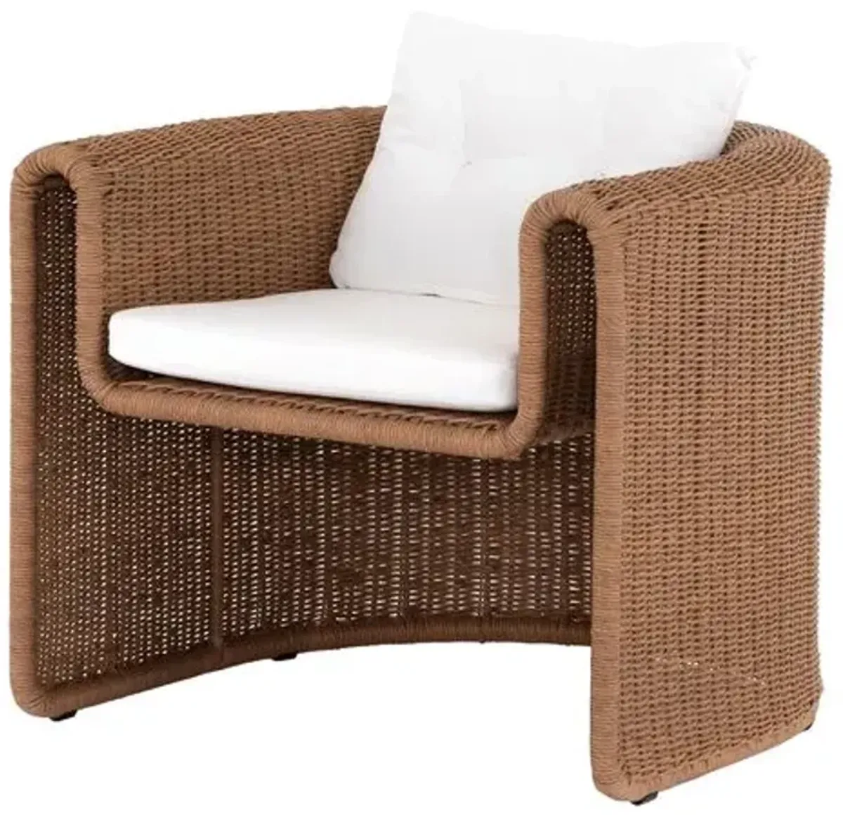 Elliana Woven Outdoor Chair - Natural - White