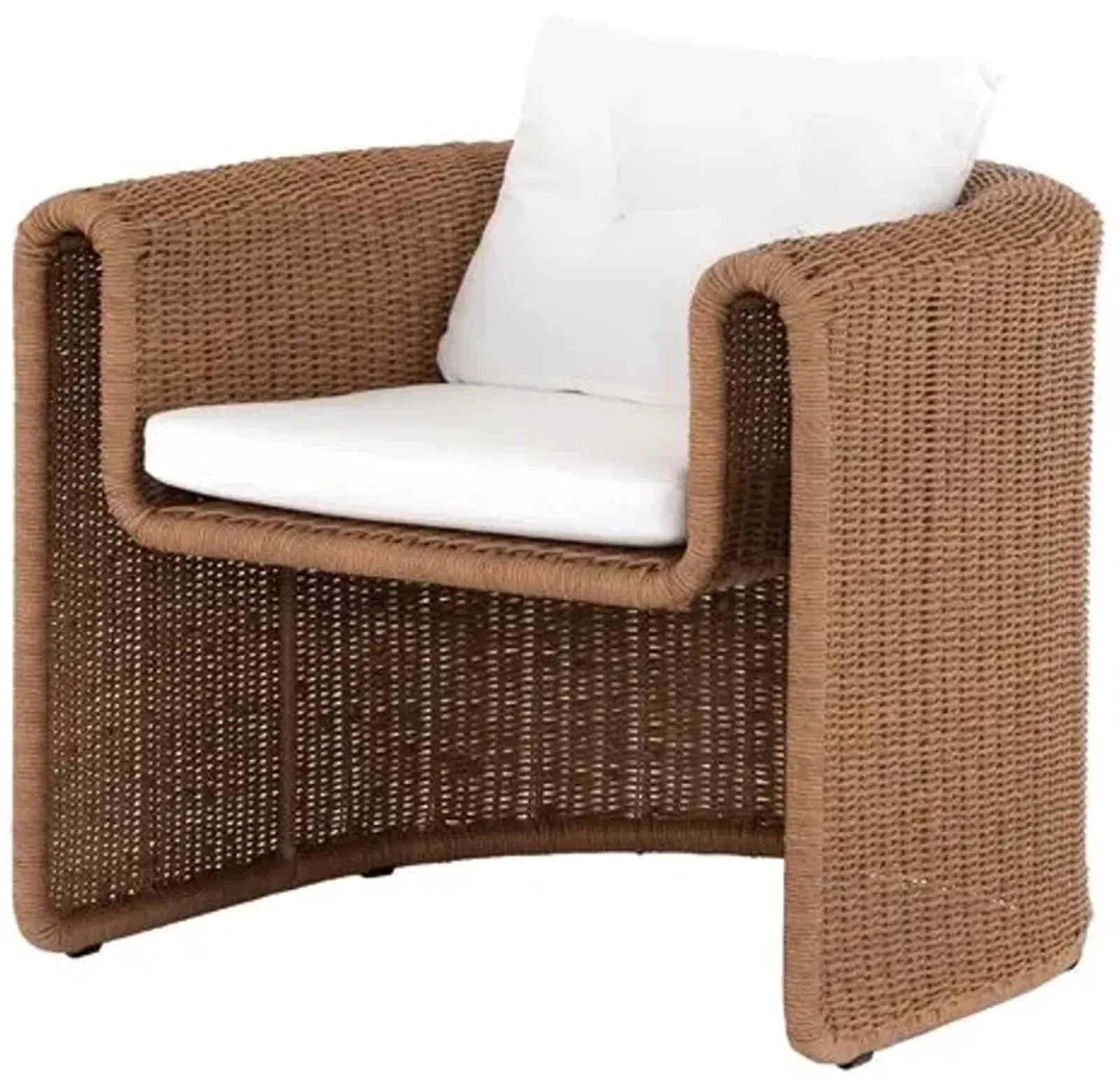 Elliana Woven Outdoor Chair - Natural - White