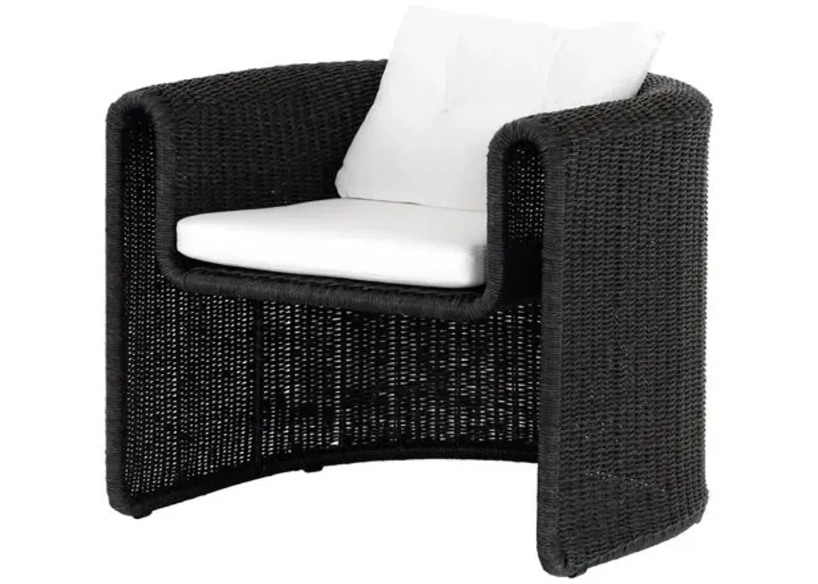 Elliana Woven Outdoor Chair - Coal - White