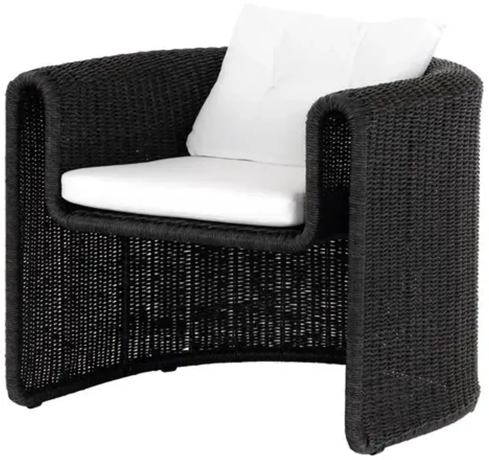 Elliana Woven Outdoor Chair - Coal - White