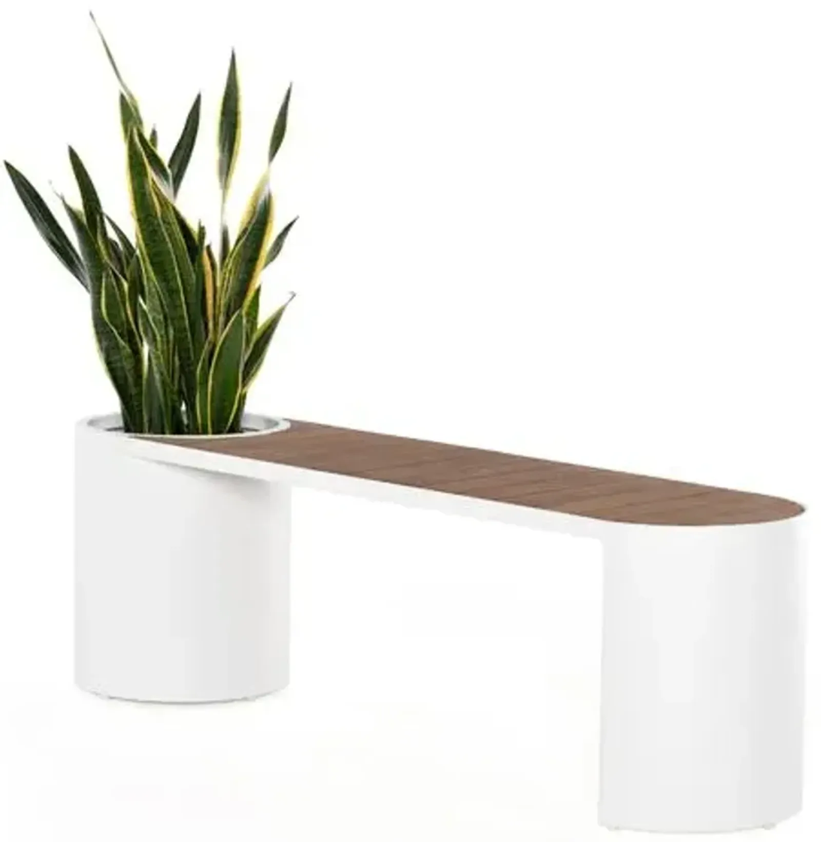 Isabel Outdoor Bench with Planter - Natural/White - Brown - 18.25H x 60W x 15D in