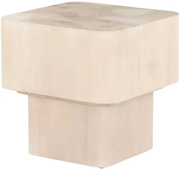 Freya End table, Bleached Burl