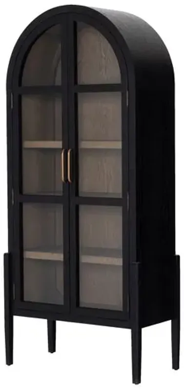 Talia Arched Cabinet - Drifted Black