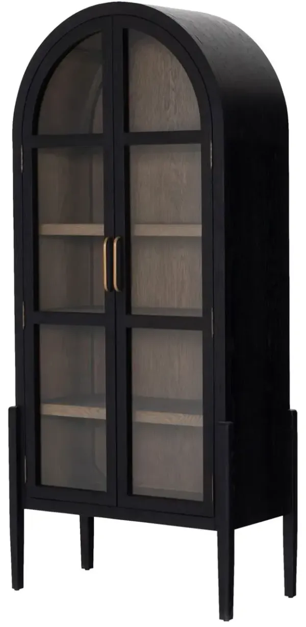 Hattie Arched Cabinet, Drifted Black
