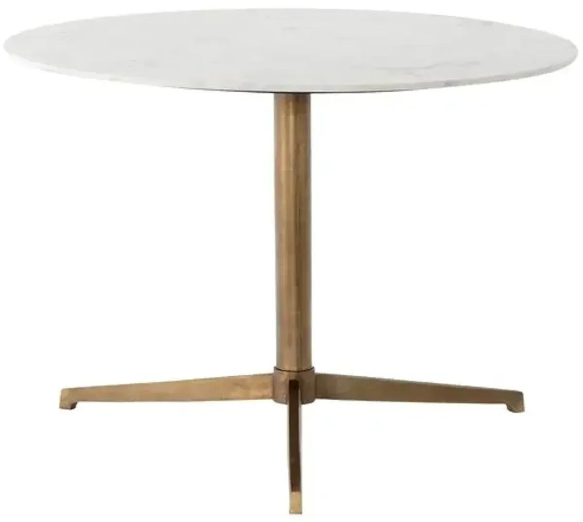 Rylie Round Bistro Table - Raw Brass - White