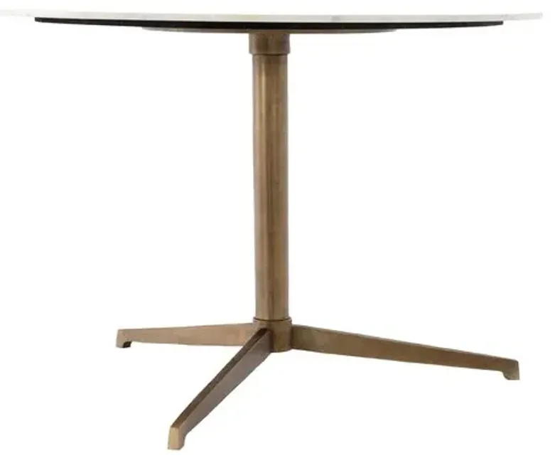 Rylie Round Bistro Table - Raw Brass - White