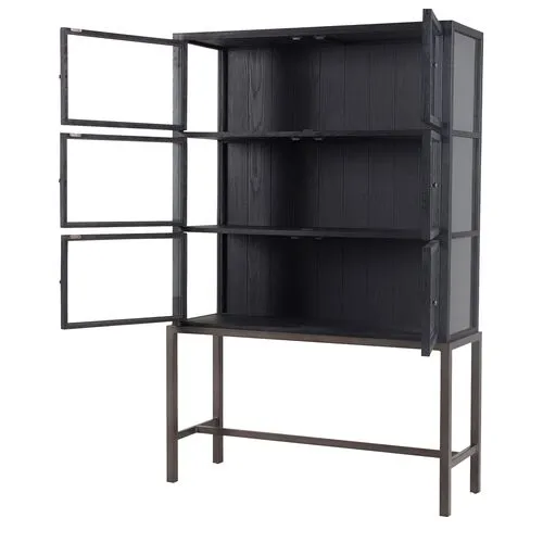 Kohen Curio Cabinet - Drifted Black