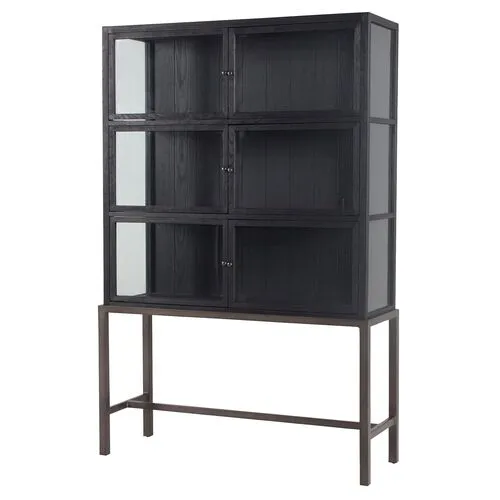 Kohen Curio Cabinet - Drifted Black