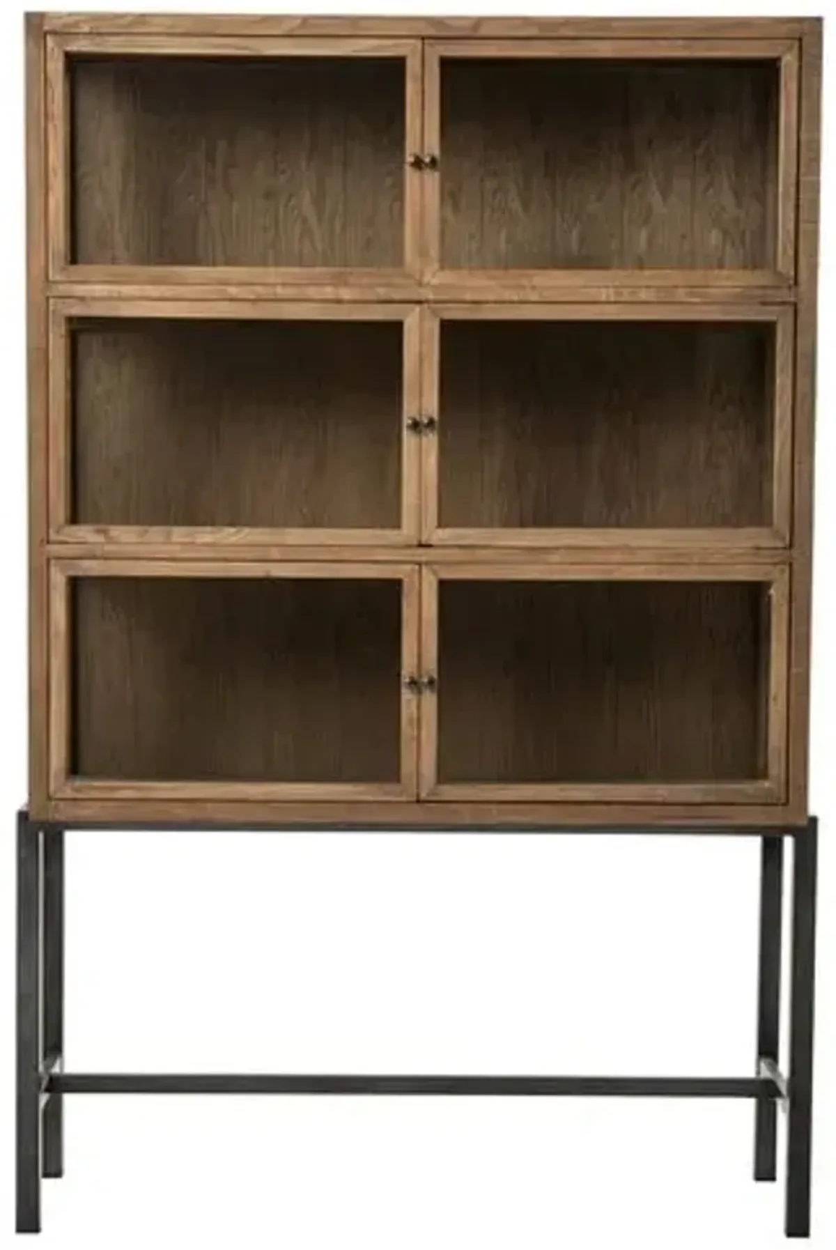 Kohen Curio Cabinet - Drifted Oak - Brown