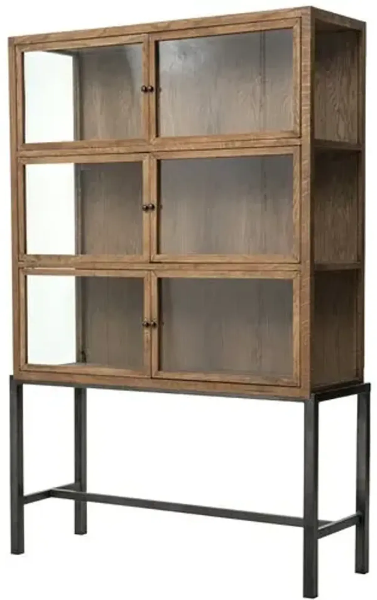 Kohen Curio Cabinet - Drifted Oak - Brown