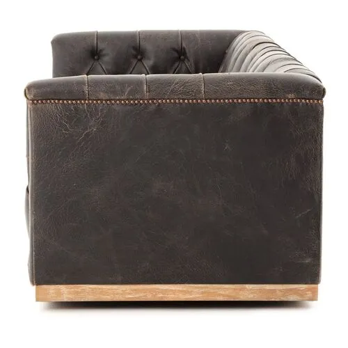 Dakari 95' Sofa - Distressed Black Leather