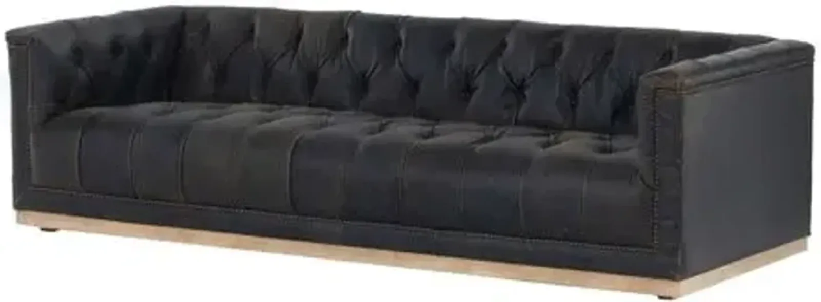 Dakari 95' Sofa - Distressed Black Leather