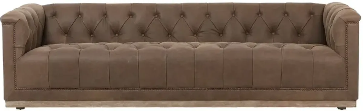 Dakari 95' Leather Sofa, Distressed Birch