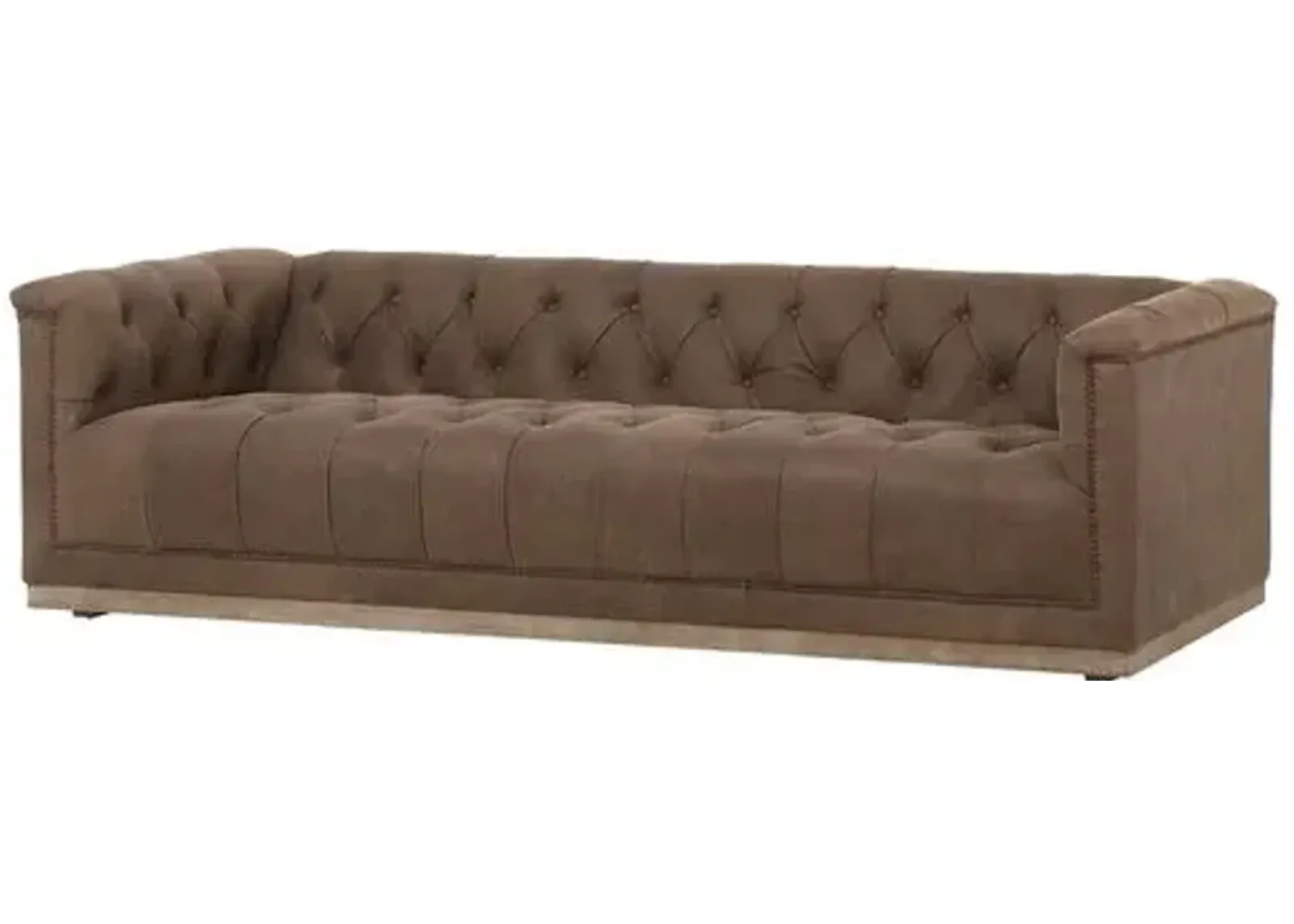 Dakari 95' Leather Sofa - Distressed Birch