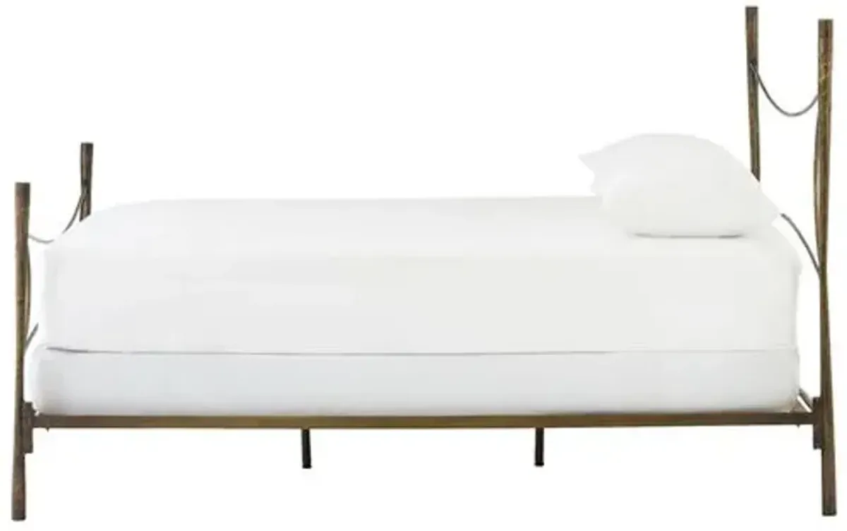 Alessia Bed - Antique Brass - Brown