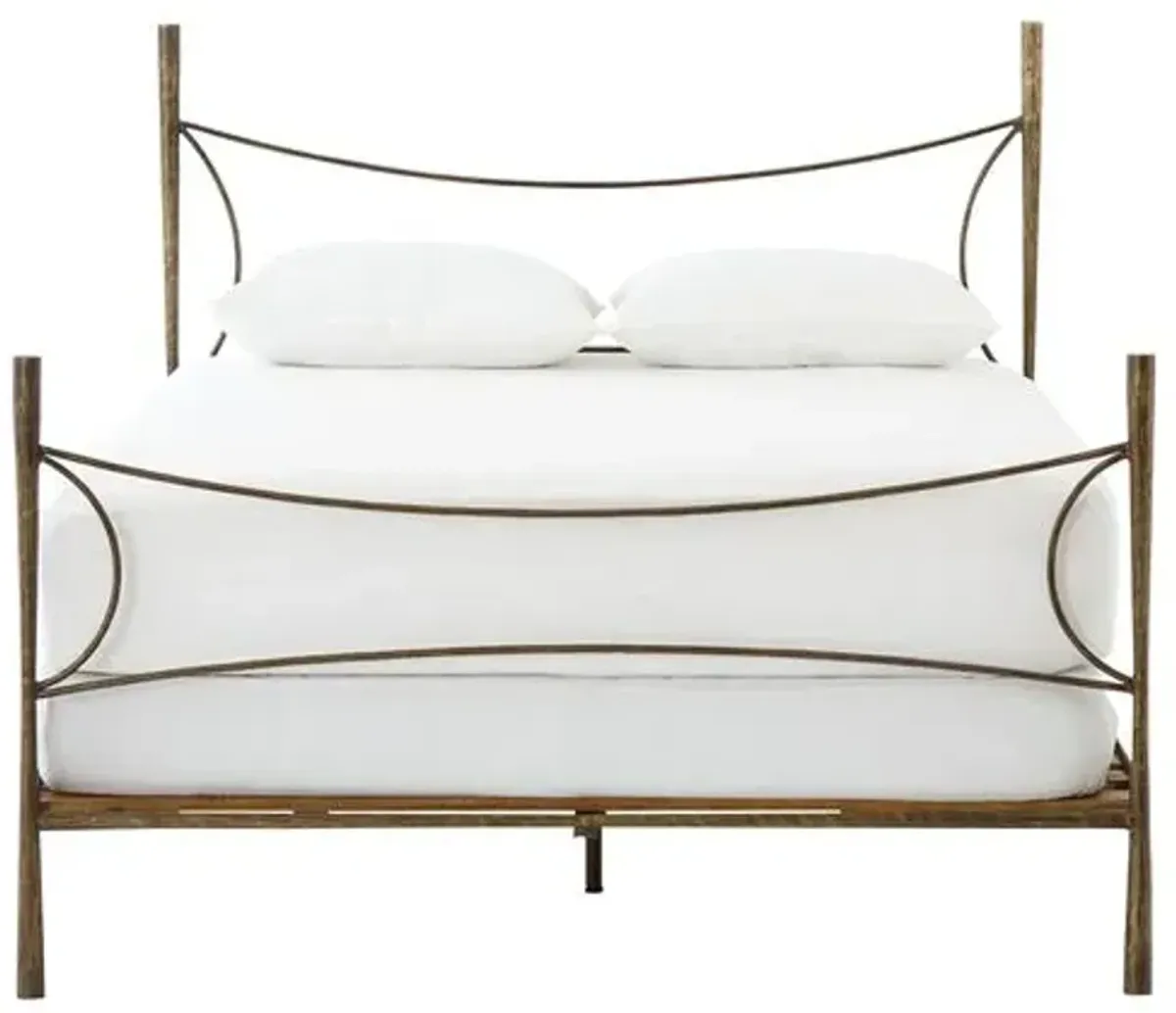 Alessia Bed - Antique Brass - Brown