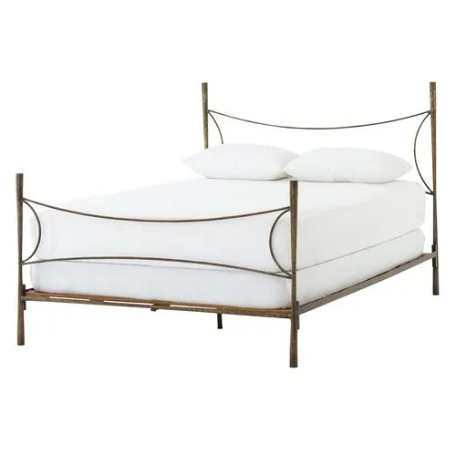 Alessia Bed - Antique Brass - Brown