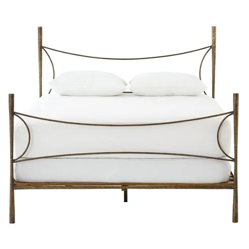 Alessia Bed - Antique Brass - Brown