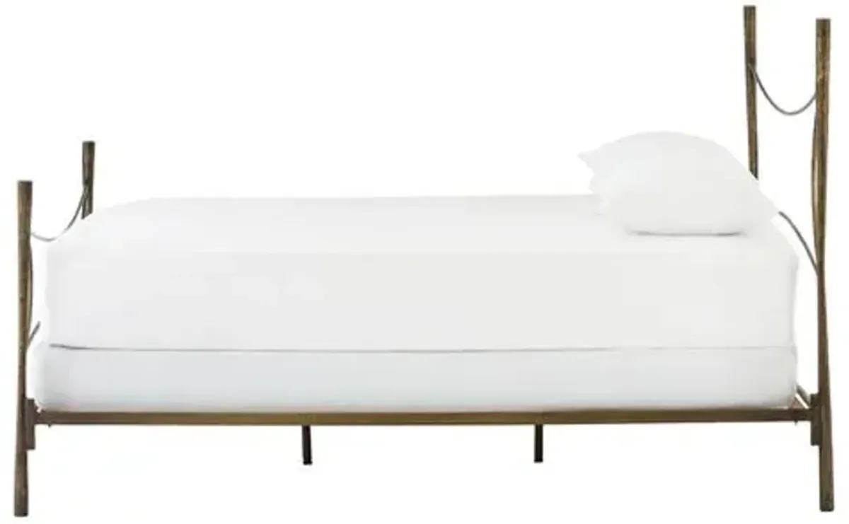 Alessia Bed - Antique Brass - Brown