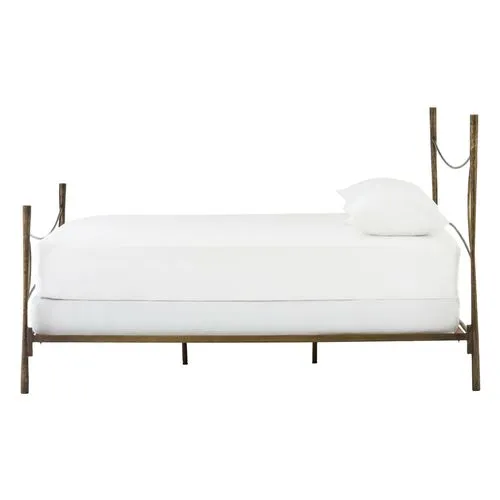 Alessia Bed - Antique Brass - Brown