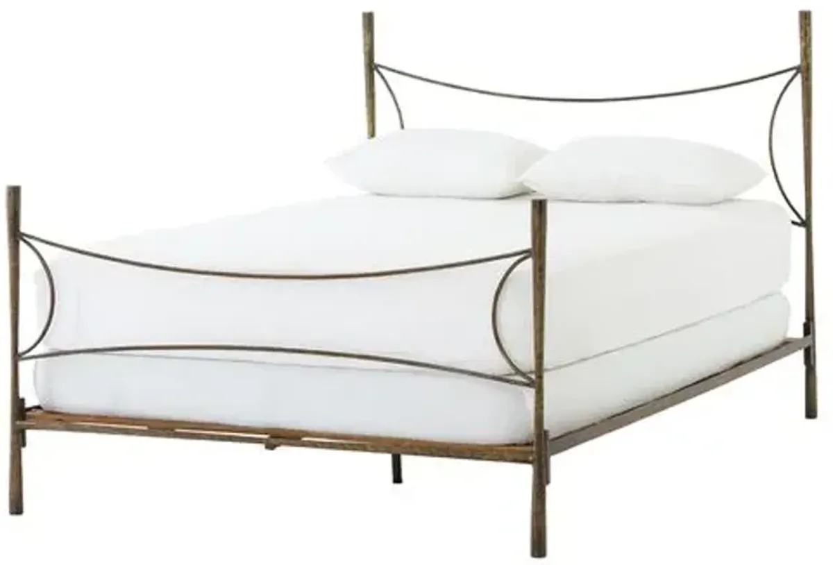 Alessia Bed - Antique Brass - Brown