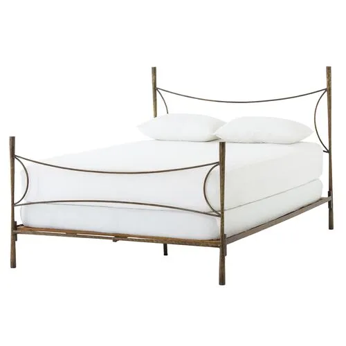 Alessia Bed - Antique Brass - Brown