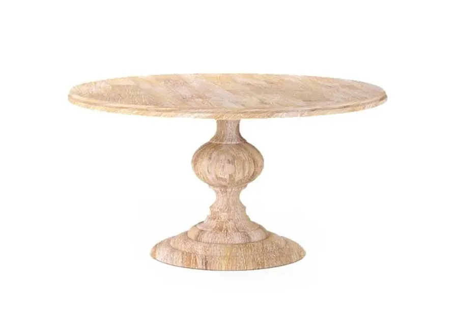 Jamie 60" Round Dining Table - Whitewash