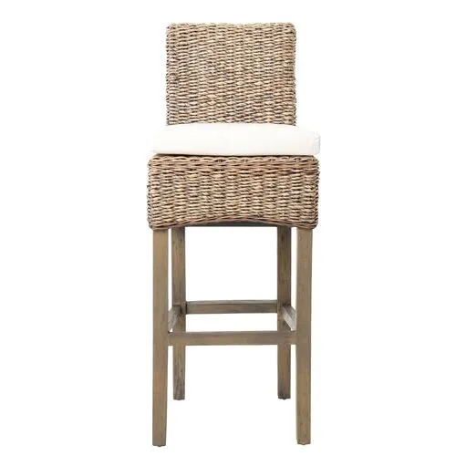 Mae Banana-Leaf Counter Stool - Gray/Cream