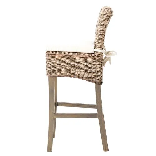 Mae Banana-Leaf Counter Stool - Gray/Cream