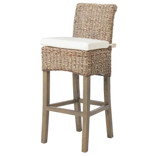 Mae Banana-Leaf Counter Stool - Gray/Cream