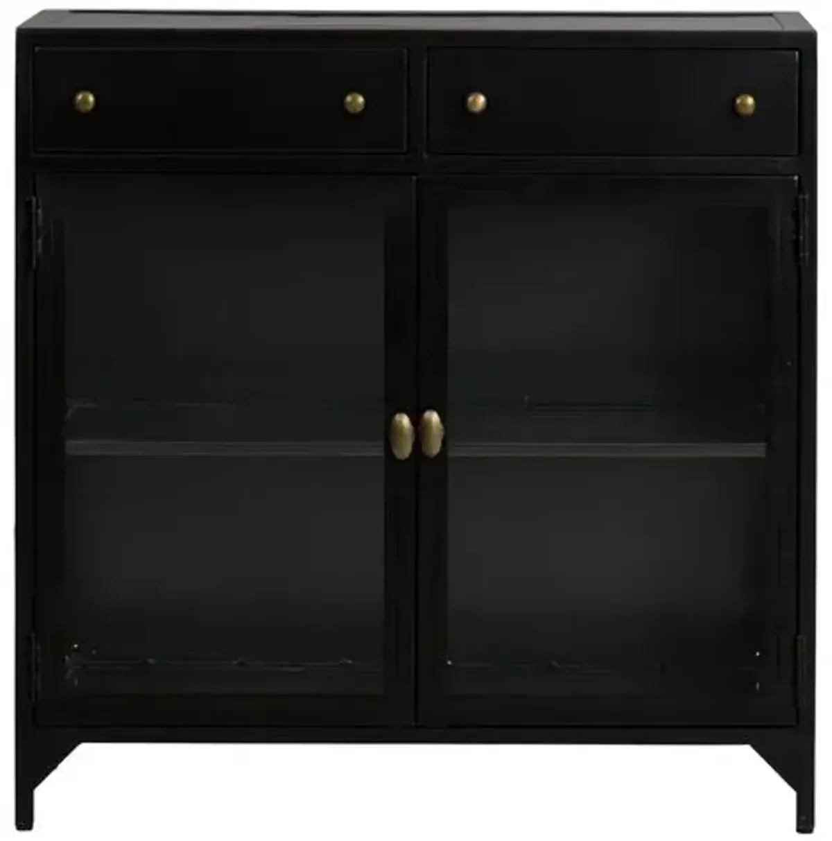 Aubrie Shadow-Box Small Cabinet - Black