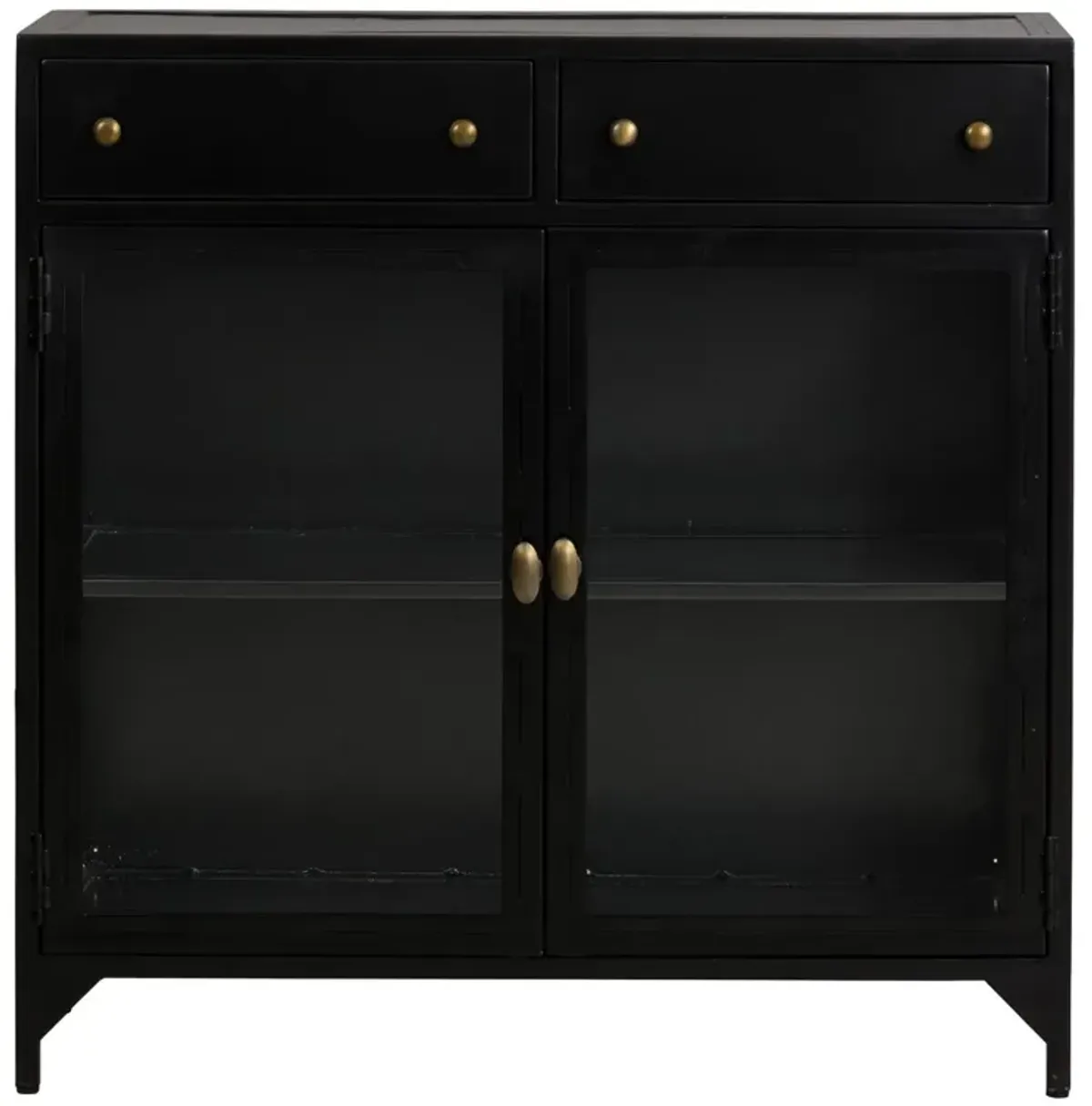 Aubrie Shadow-Box Small Cabinet, Black