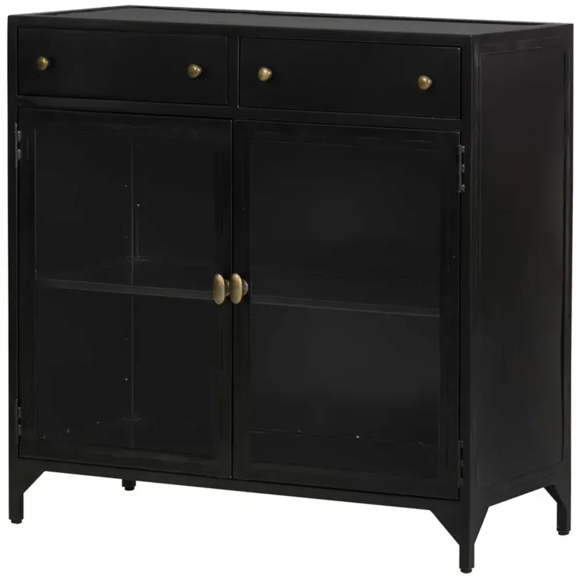 Aubrie Shadow-Box Small Cabinet, Black