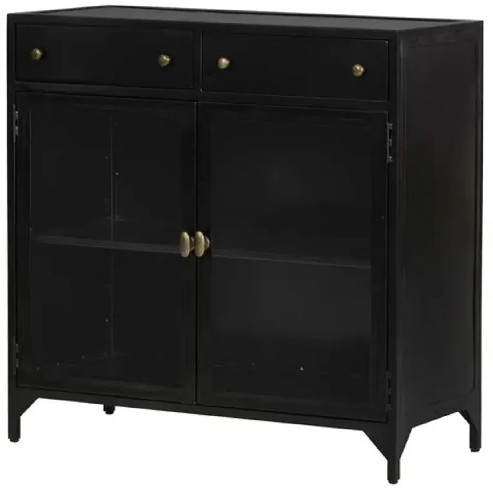 Aubrie Shadow-Box Small Cabinet - Black