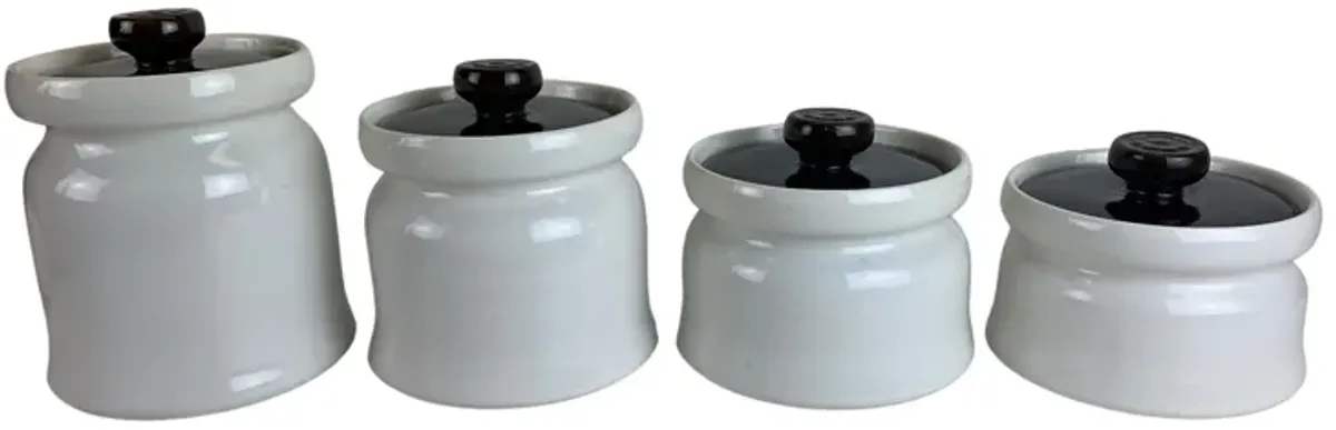 1960s Midcentury Ceramic Canisters - Set of 4 - Eat Drink Home - White