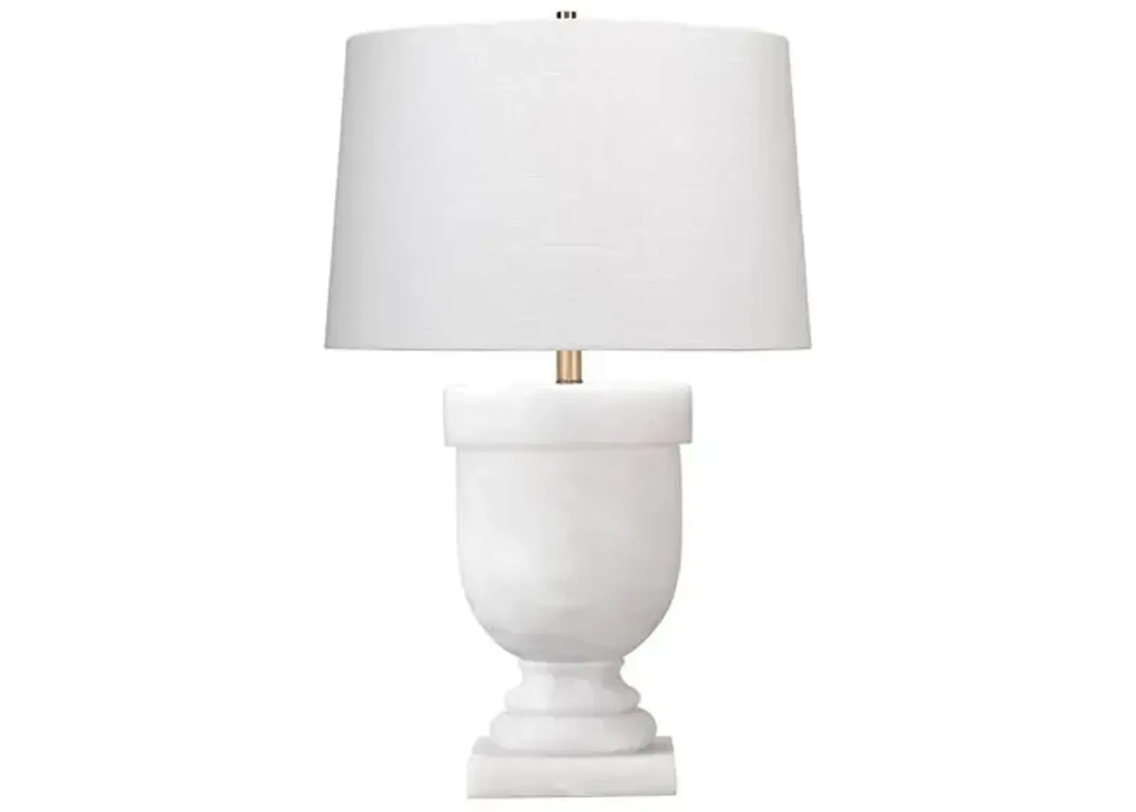 Carnegie Table Lamp - White Faux Alabaster - Jamie Young Co.