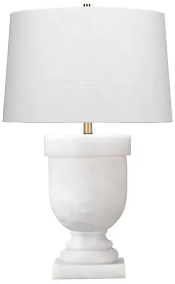 Carnegie Table Lamp - White Faux Alabaster - Jamie Young Co.